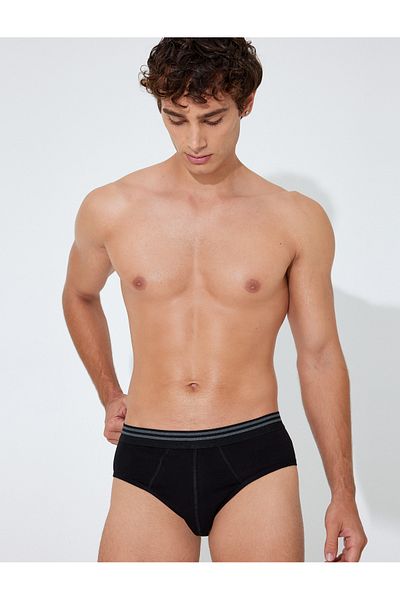 Koton Σετ Slip Boxer 3 τεμαχίων με λεπτομέρεια από βαμβακερή ρίγα