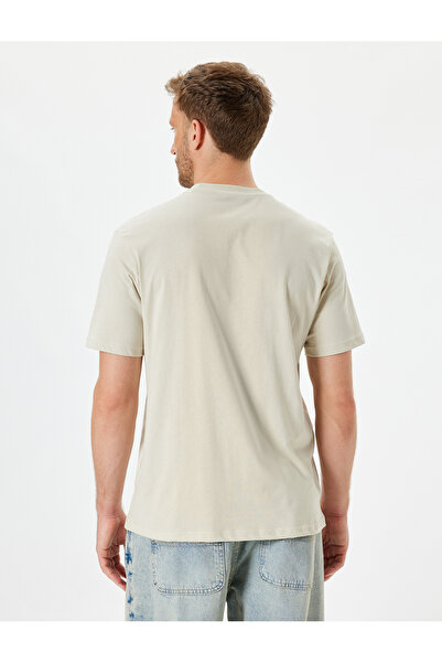 Koton Crew Neck Slogan Printed Cotton T-Shirt