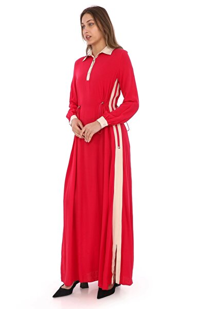 lodmela Φούξια Φόρεμα Βισκόζης - Πλαϊνή Γραβάτα, Μοντέλο 2216