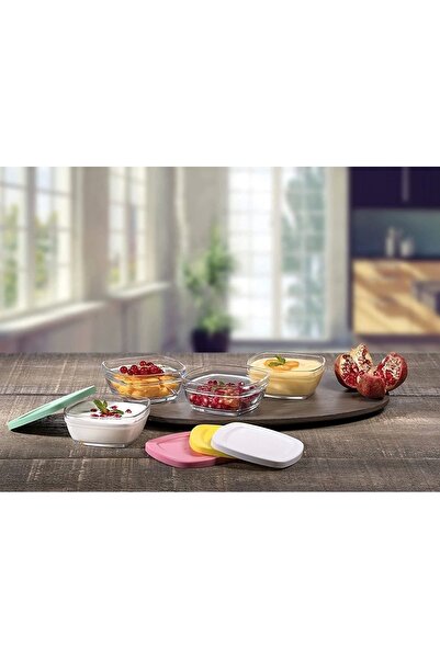 Paşabahçe Colorful Pudding Storage Set of 4 - Fma07093