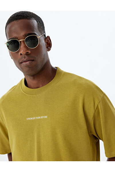 Koton Слоган з принтом бавовняний екіпаж з коротким рукавом з коротким рукавом негабаритні шорти