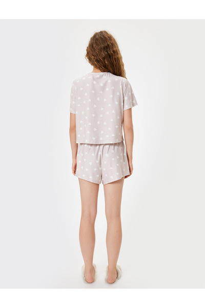Koton Kalp Desenli Kısa Kollu Şortlu Pijama Takımı