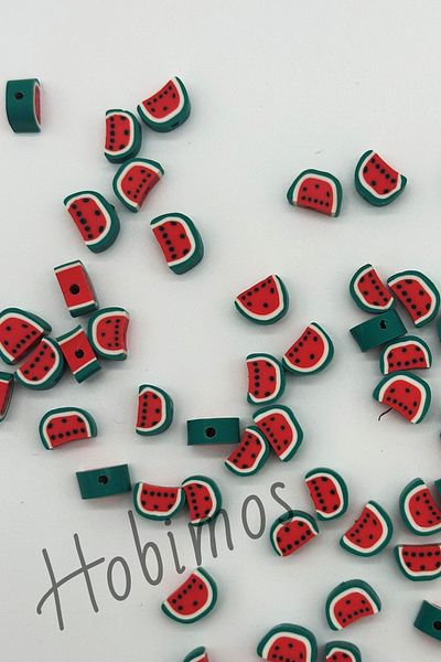 Hobimos 100 Pieces Palestine Resistance Symbol Half Watermelon Slice Fimo Beads