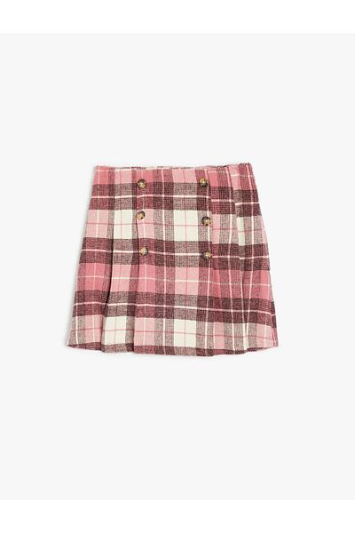 Koton Button Detailed Pleated Skirt