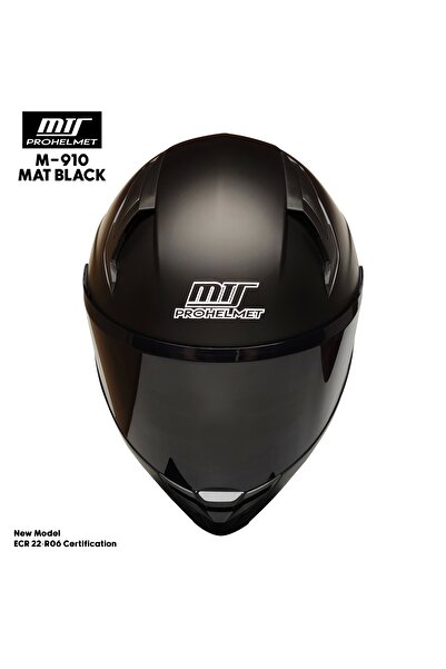 MTS M-910 MAT SİYAH GÜNEŞ VİZÖRLÜ KASK (SİYAH CAMLI)
