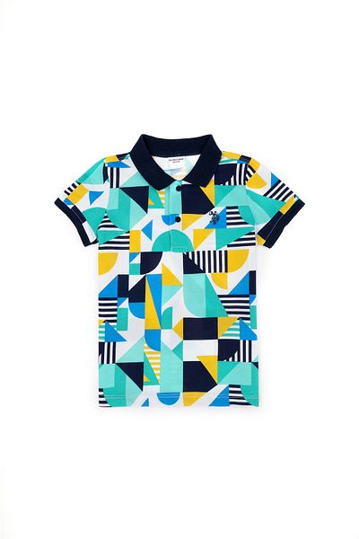 U.S. Polo Assn. Boy's Polo Collar White T-Shirt - 50278145 -Vr013
