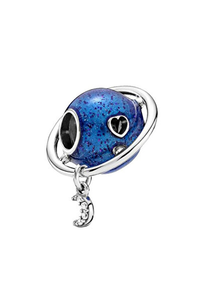 Dumledo Kalpli Satürn ve Hilal Charm | 925 Ayar Gümüş