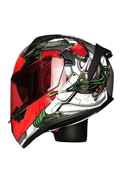 MTS M-801-SNAKE WAR GÜNEŞ VİZÖRLÜ KASK (KIRMIZI CAMLI)