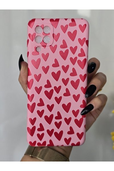 Magic Ring Samsung Galaxy A12 / M12 Compatible Velvet Launch Heart Printed Case