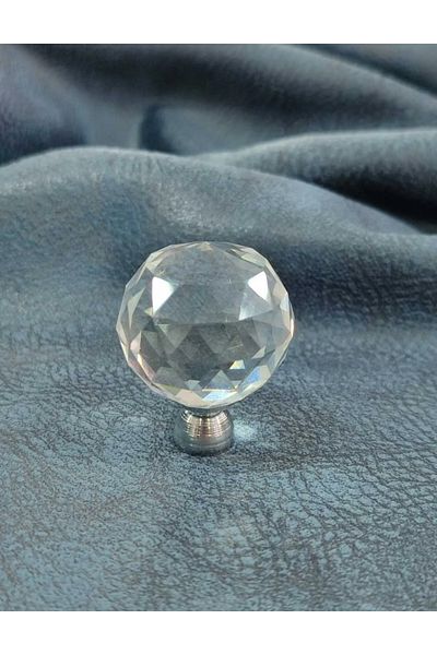 ARON 30mm Globe Crystal Handle Clear Chrome Furniture Cloakroom Drawer Cabinet Nightstand Sideboard Dresser Handle