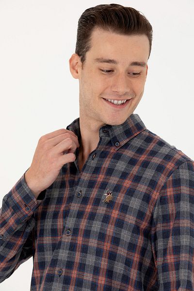 U.S. Polo Assn. Мъжка тъмносиня риза с дълъг ръкав 50279517-VR033
