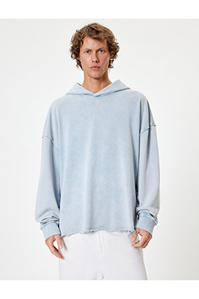 Koton Μακρυμάνικο με κουκούλα βαμβακερό μείγμα - Φούτερ που πλένεται υπερμεγέθη