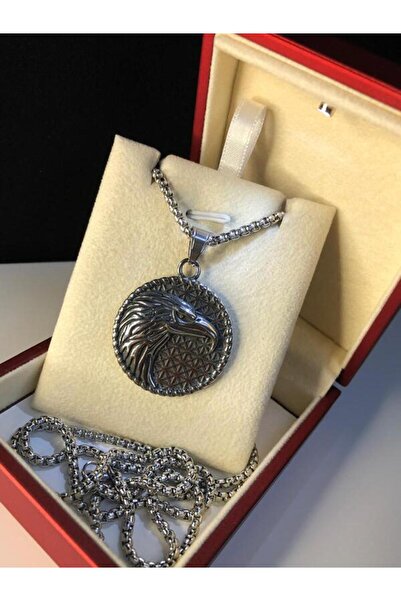 vogutima jewelery&silver by timuçin mavili Eagle Motif Bjk Men's Steel Necklace • in Light Box • for Lover • for Wife • for Dad • for Friend Necklace