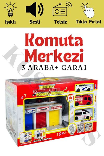 kosetoys مجموعة أدوات الإسعافات الأولية المحمولة مع مركز اتصال موسيقي خفيف وصوتي وراديو و3 سيارات