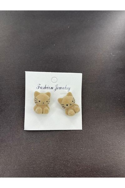 Candy Suede Covered Cat Earrings