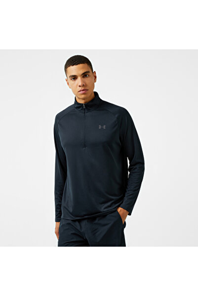 Under Armour Tech 2.0 1/2 Zipped Erkek Siyah Uzun Kollu T-Shirt