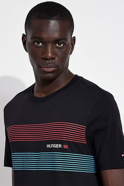 Tommy Hilfiger Bisiklet Yaka Baskılı Erkek T-shirt