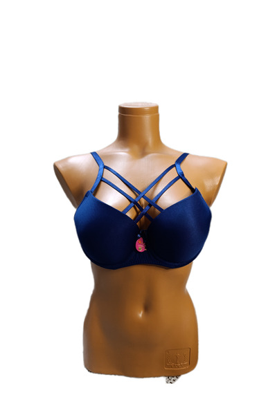 Liza Lacivert Önü Capraz Destekli Sütyen