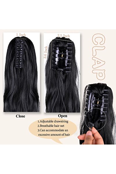 Suzan Peruk At kuyruğu Postiş Mandal Tokalı Afro Dalgalı Tak Ve çık