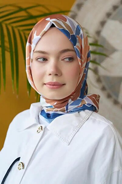Madame Polo Seremoni Collection Blossom Pattern Shawl - Denim Blue