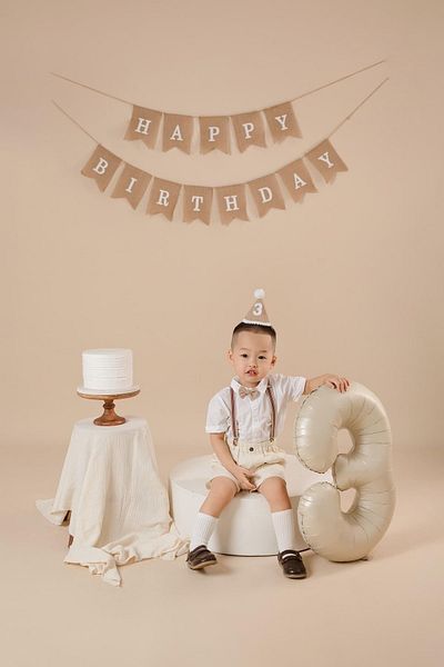 Partifabrik 3 Years Old Retro Balloon Graffiti Straw Hat Set of 3