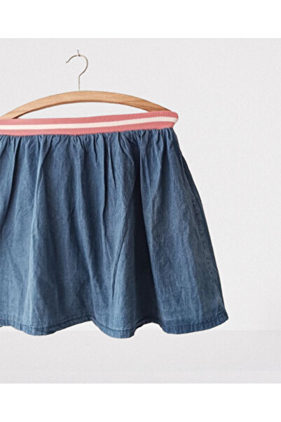 Namaste Vintage Mavi renk beli lastikli kız çocuk şort etek (13-14 yaş)