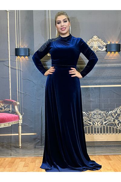 Yeşilmoda Modest Evening Dress,Evening Dress,Dress,Evening Dress with Stones
