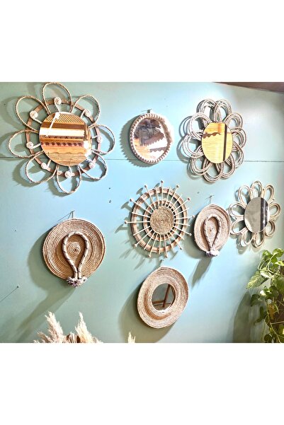kattuna Bohem Hasır Duvar Dekorasyon Ürünü 8’li Set