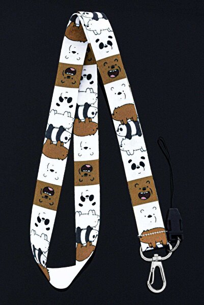 Apptakı Renkli Ayı Yaka Kartı Boyun Askı İpi Telefon Askı İpi - ASK0145