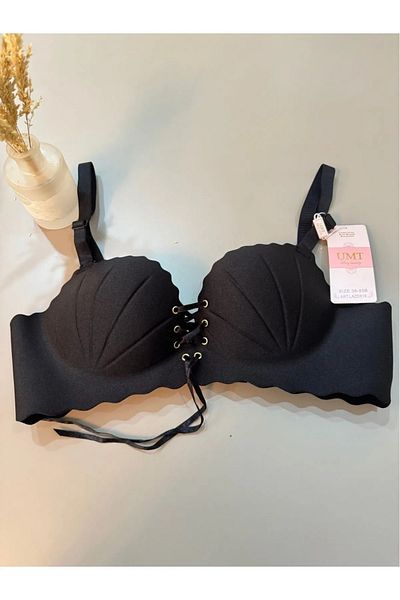UMT Underwear Sutien moale cu dantelă în față, fără sârmă, tăiat cu laser