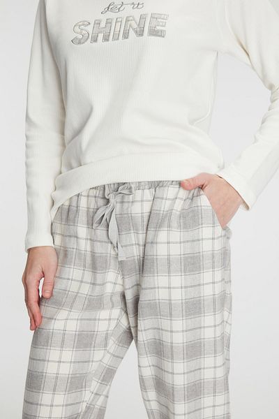 Anıl 1253 Women's Long Sleeve Cotton Winter Pajamas Set