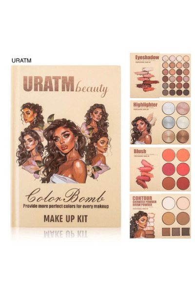 Acarlar Ticaret Kitap Tipi Lüx 43 Parça Makyaj Kiti Far,highlighter,ruj,kontür