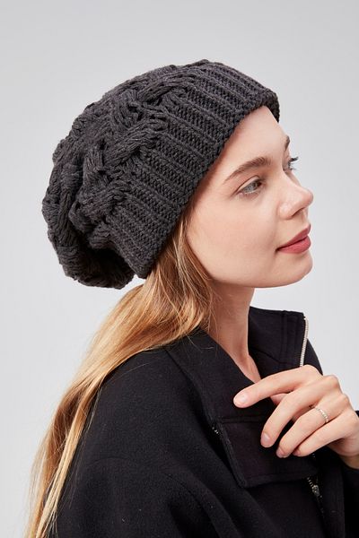 derikem Stylish Women's Hair Braid Lined Knitwear Beret