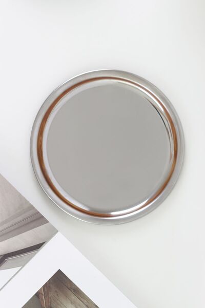 Beige & Stone Metal 18 cm Dessert Presentation Plate