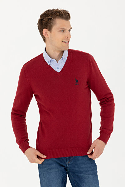 U.S. Polo Assn. Férfi Claret Red 50277106 -VR014 pulóver