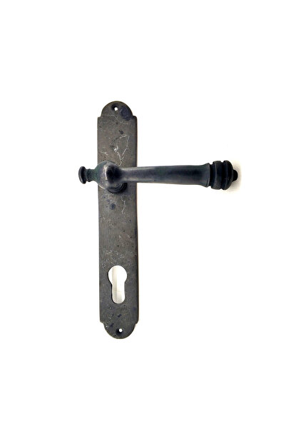 Skygo مقبض باب غرفة حجري نحاسي مزخرف على الطراز العتيق - 220x35 ملم، أكسيد