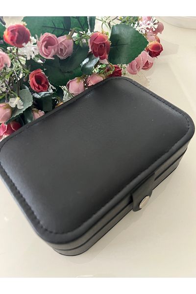 tones official Black Large Size Leather Jewelry Box/Jewelry Bag/Organizer/Jewelry Organizer