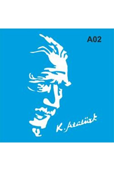 DERYA DESİNG ART Atatürk Deseni Stencıl Şablon STA02- 20x20cm