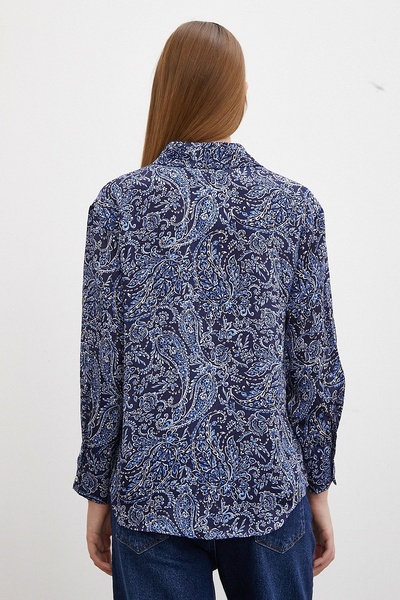 Never more Синя атласна сорочка - візерунок шалі