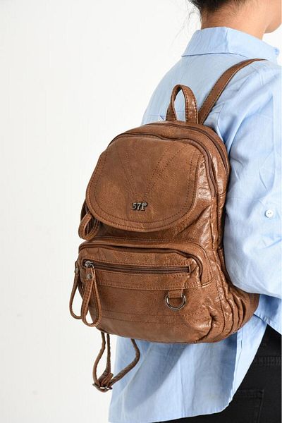 Baginn Y.S.Δερμάτινο Mini Size Γυναικείο Σακίδιο Πλάτης Vegan Δερμάτινο Σακίδιο πλάτης 27*20 cm Μαλακή υφή Πολλαπλές τσέπες