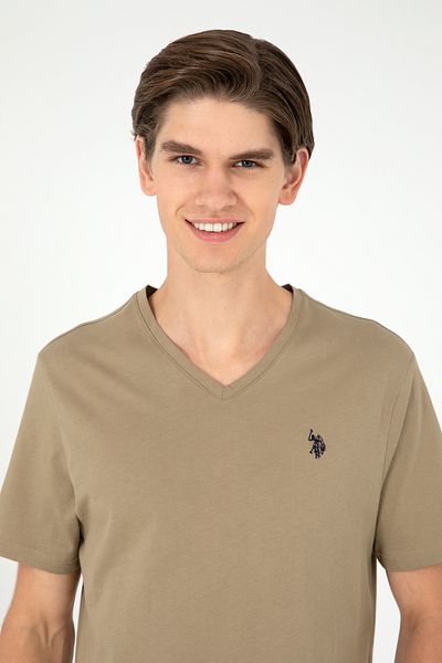 U.S. Polo Assn. Ανδρικό μπλουζάκι Khaki Basic 50279617-VR027