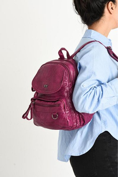 Baginn Y.S.Leather Mini Size Women's Backpack Vegan Leather Backpack 27*20 cm Soft Texture Multi Pocket
