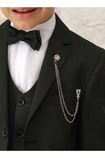 minaga Zincirli Erkek Takım Elbise - Siyah