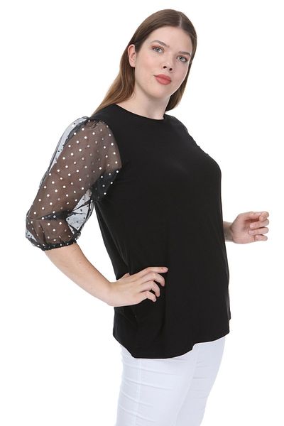 Hanezza Balloon Sleeve Detailed Blouse