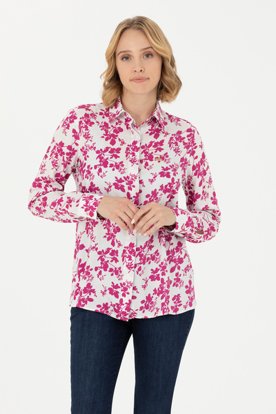 U.S. Polo Assn. Γυναικείο μακρυμάνικο βιολετί πουκάμισο - 50279866 -VR037