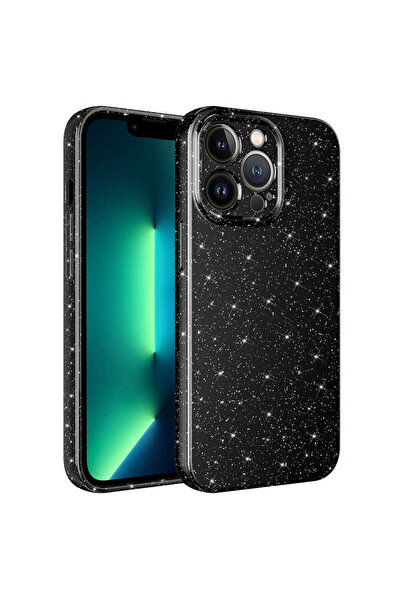 Hatreds Apple  iPhone 13 Pro Max Uyumlu Simli Tasarımlı Kamera Korumalı Renkl...