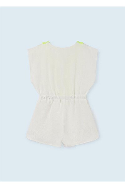 MAYORAL Neon Embroidered Jumpsuit - White
