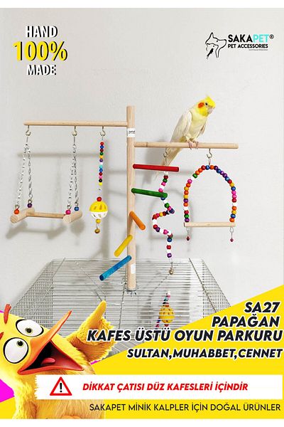 SAKAPET Cockatiel - Giant Bird Entertainment Platform, Cage Top Sa27