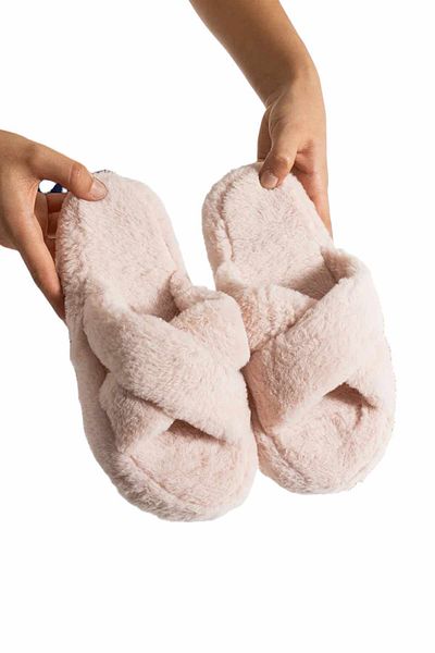 Behtah Kundura Fluffy Cross Model - Women's and Girls' Home Slippers, Dowry and Bundle Slippers, Silent Sole