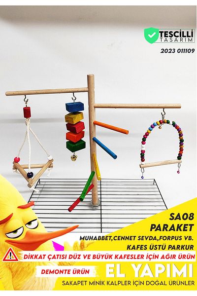SAKAPET Sa08 Model Cage Top Play Course - Lovebird and Lovebird in Paradise
